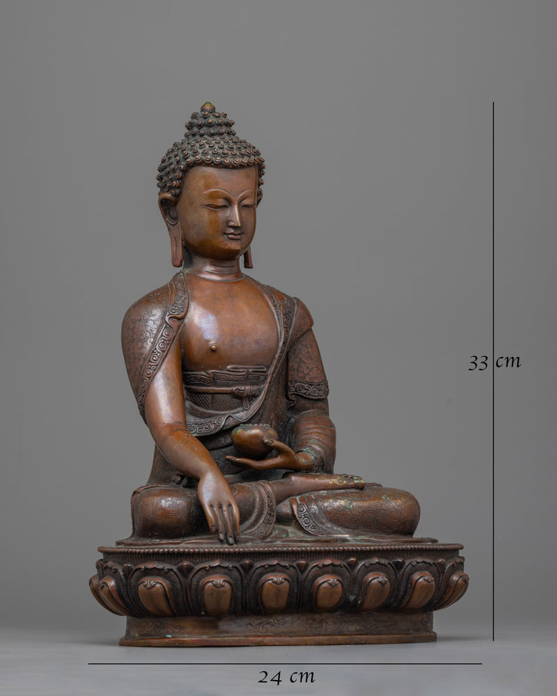 buddha shakyamuni oxidized sculpture