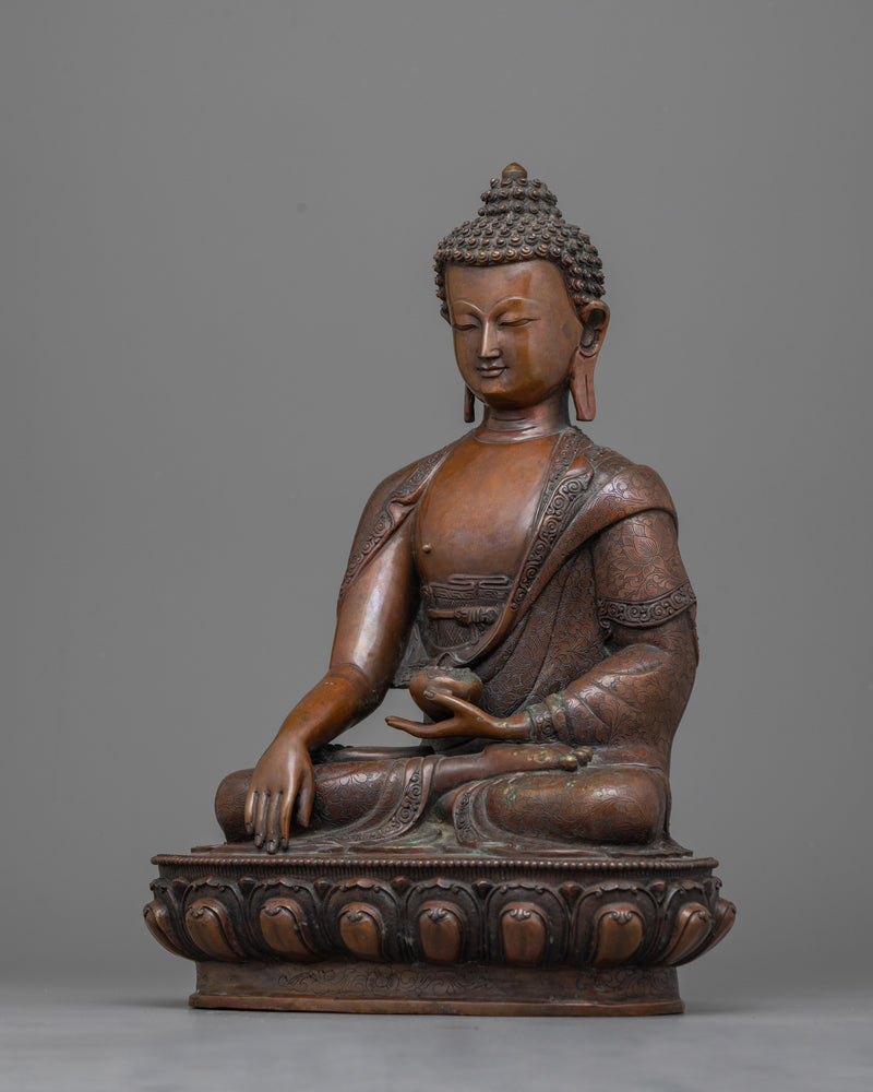 buddha shakyamuni oxidized sculpture