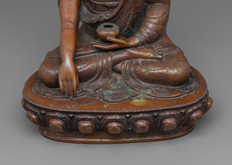 Buddha Shakyamuni Oxidized Sculpture | Beacon of Enlightenment