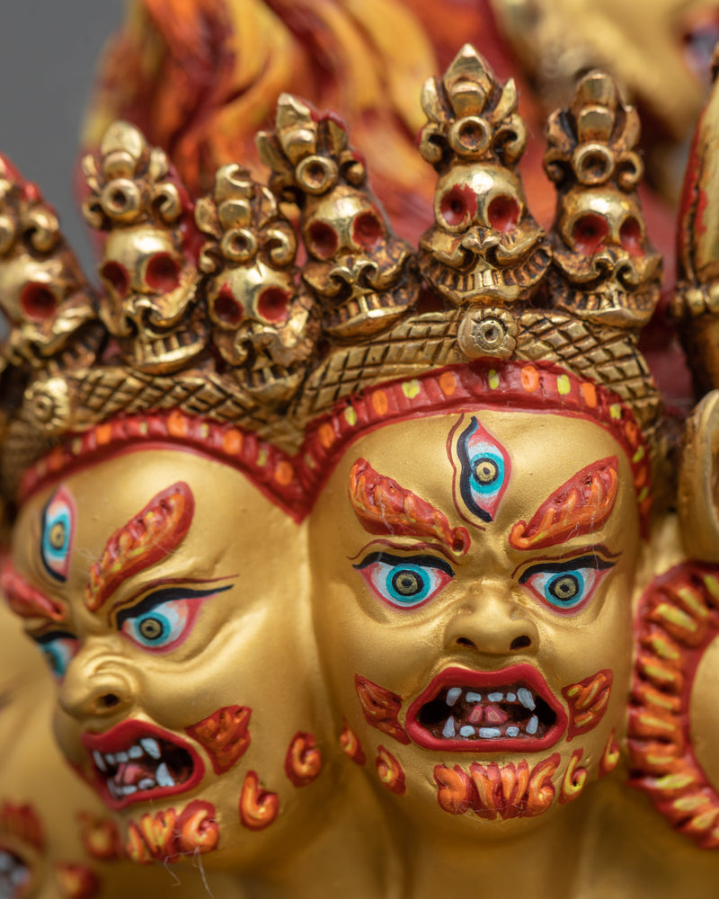 Yamantaka with His Consort Statue | Embodying Divine Protection and Union