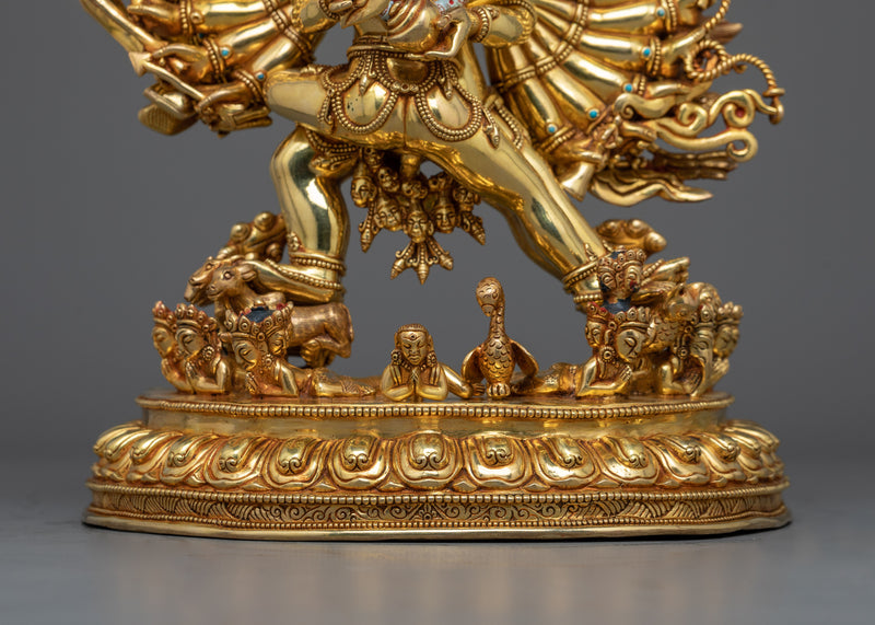 Yamantaka with His Consort Statue | Embodying Divine Protection and Union