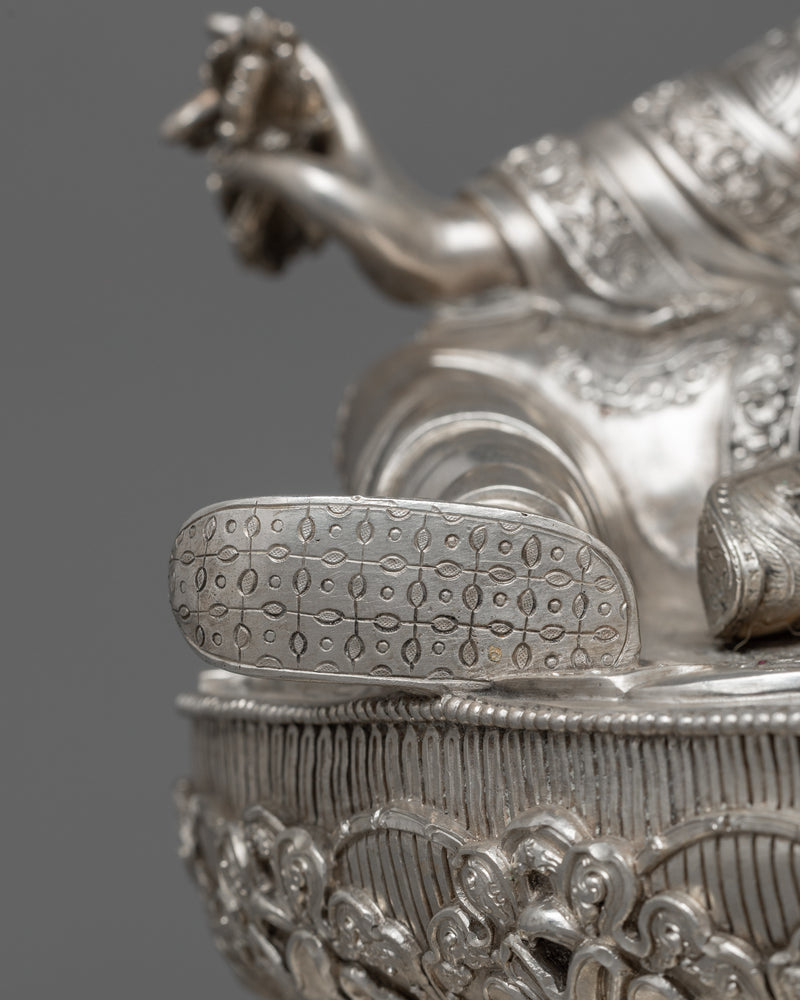 Guru Rinpoche Silver Statue | Mastery of Spiritual Enlightenment