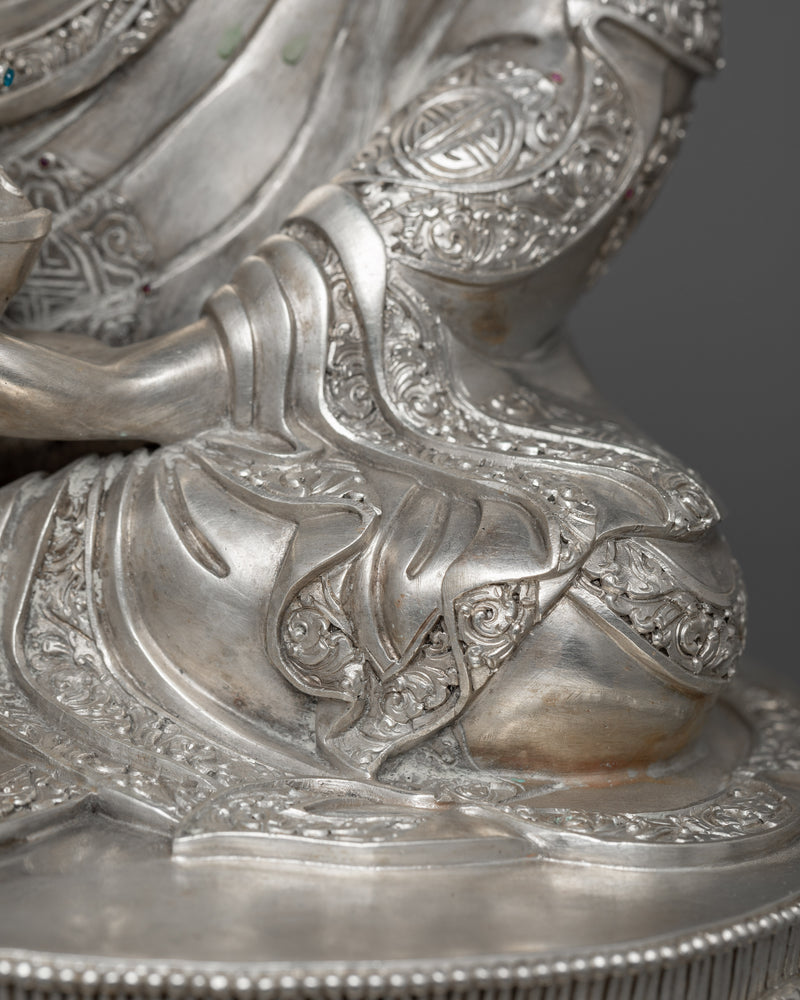 Guru Rinpoche Silver Statue | Mastery of Spiritual Enlightenment