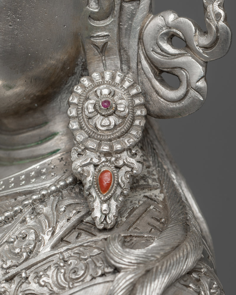 Guru Rinpoche Silver Statue | Mastery of Spiritual Enlightenment