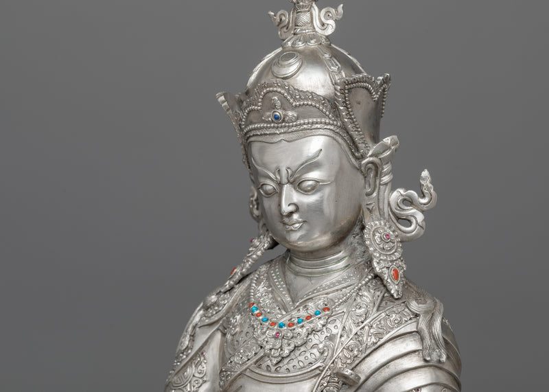 Guru Rinpoche Silver Statue | Mastery of Spiritual Enlightenment