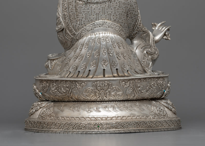 Guru Rinpoche Silver Statue | Mastery of Spiritual Enlightenment