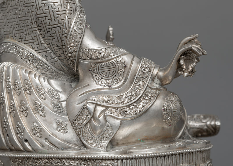 Guru Rinpoche Silver Statue | Mastery of Spiritual Enlightenment