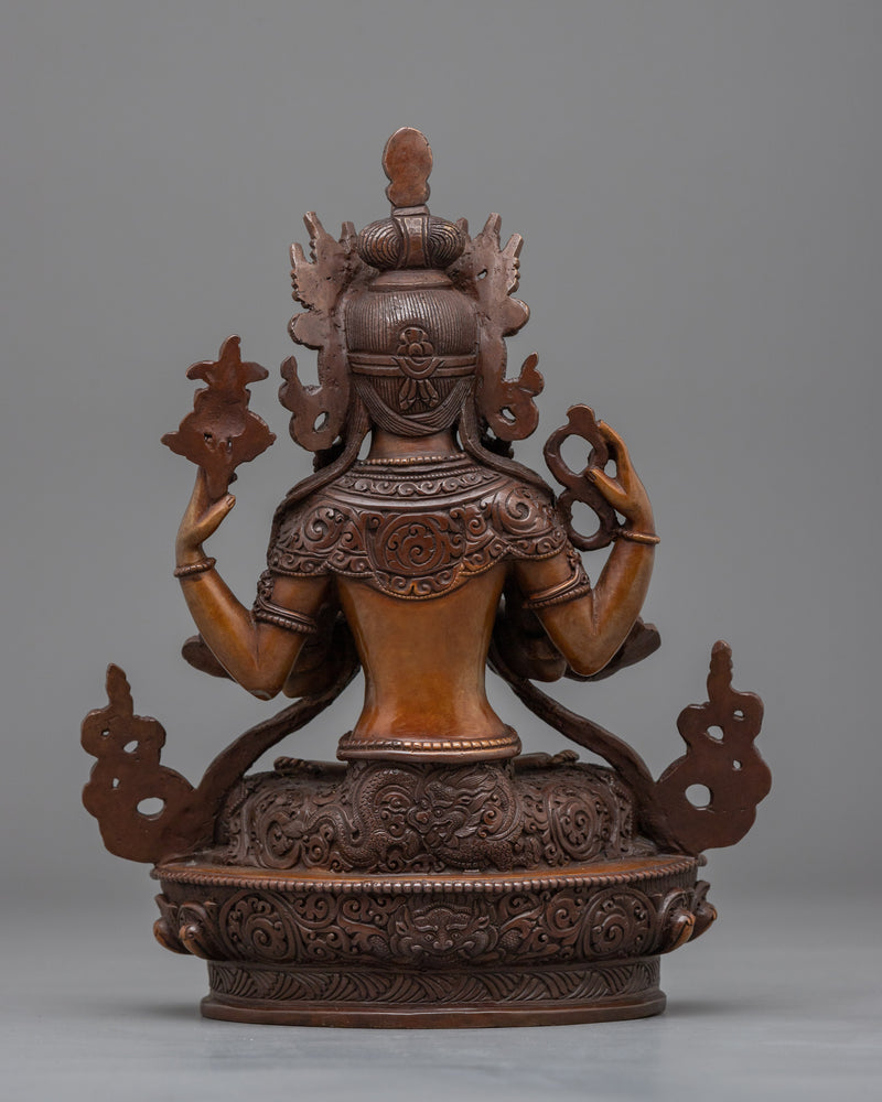 Tibetan Deity of Mercy Chenrezig Statue | Embrace Compassion and Spiritual Transformation