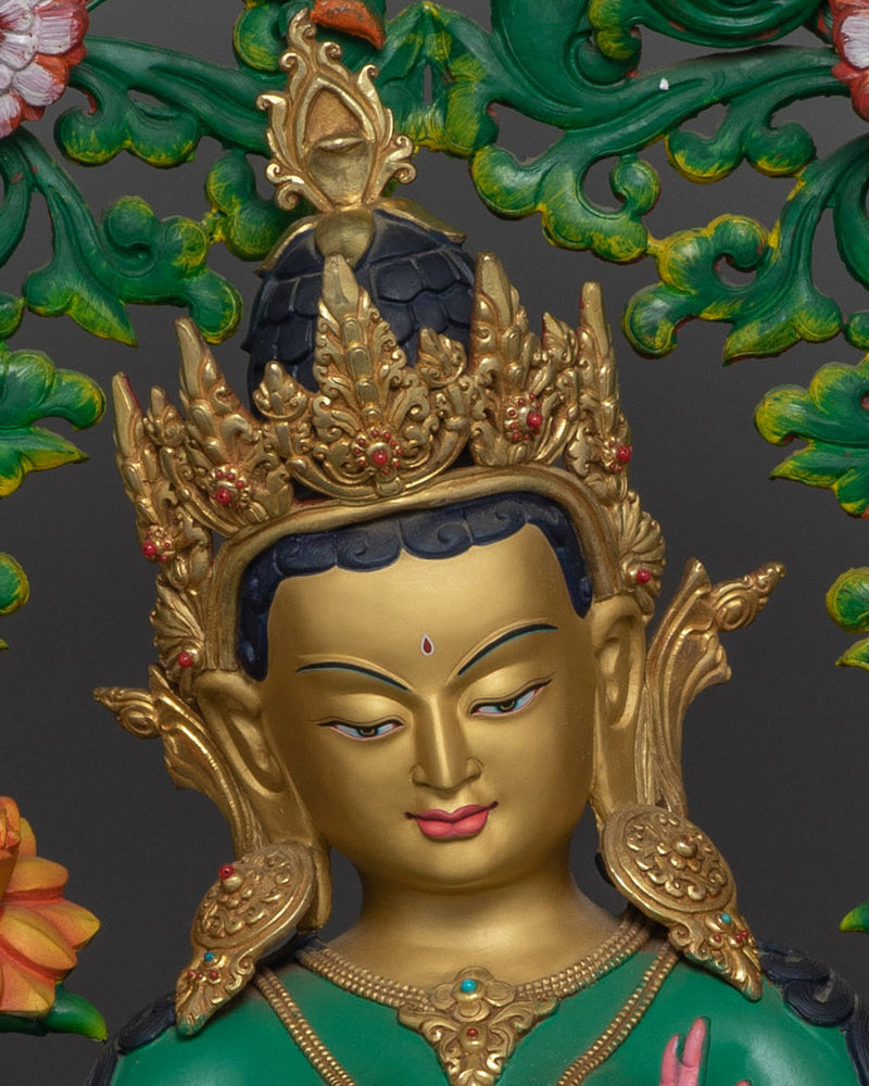 26.8-Inch Protective Green Tara Statue | Sympathetic Buddha