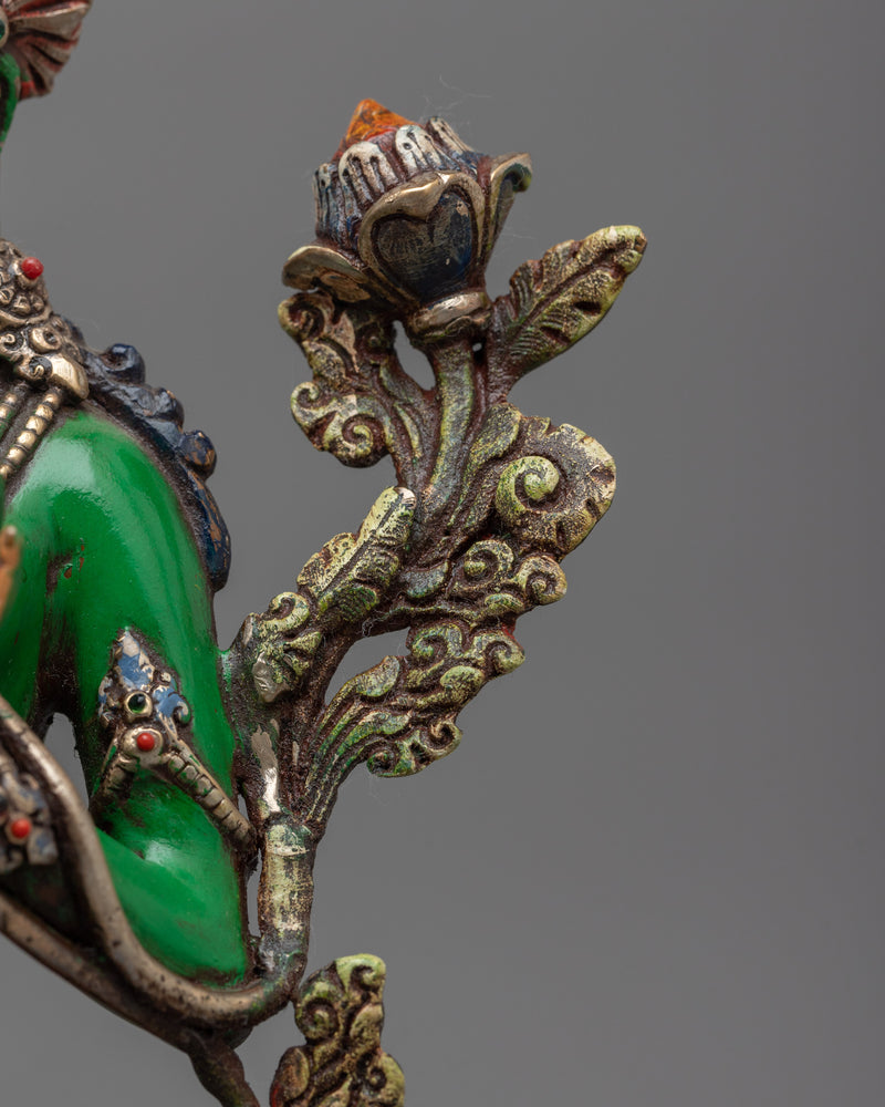 Hued Green Tara Statue | Embrace Divine Protection and Compassion