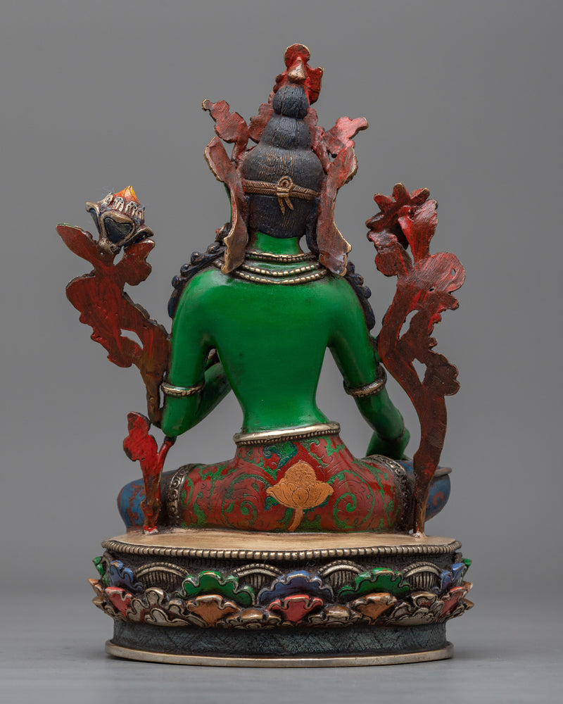 Hued Green Tara Statue | Embrace Divine Protection and Compassion