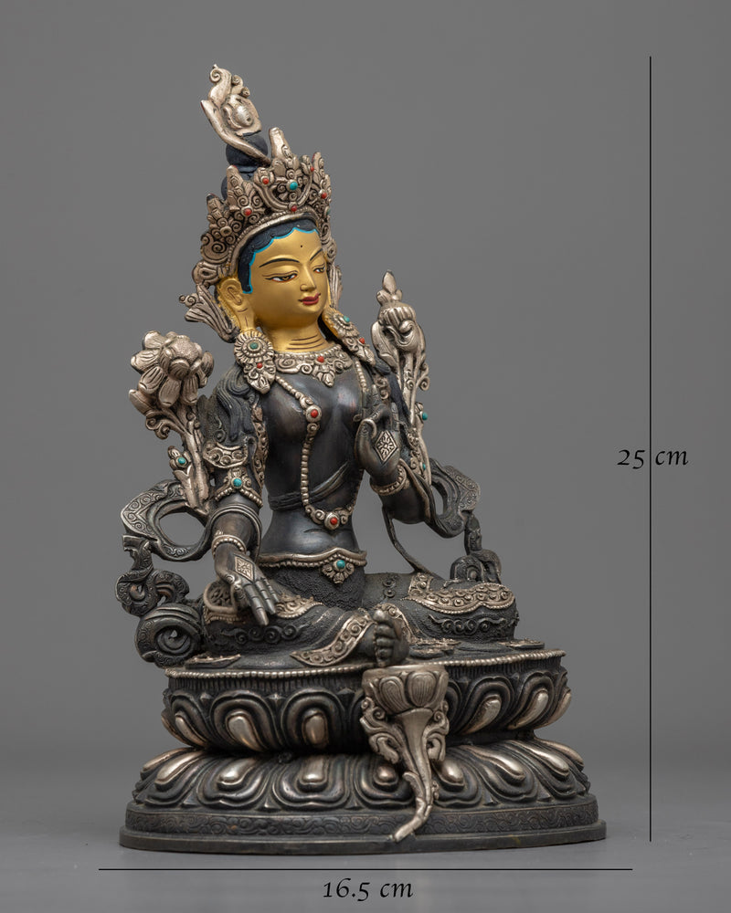 Green Tara Oxidized Figurine | Embrace the Divine Feminine Energy