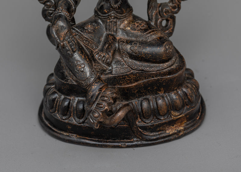 Green Tara Antique Figurine | Radiant Guardian of Liberation