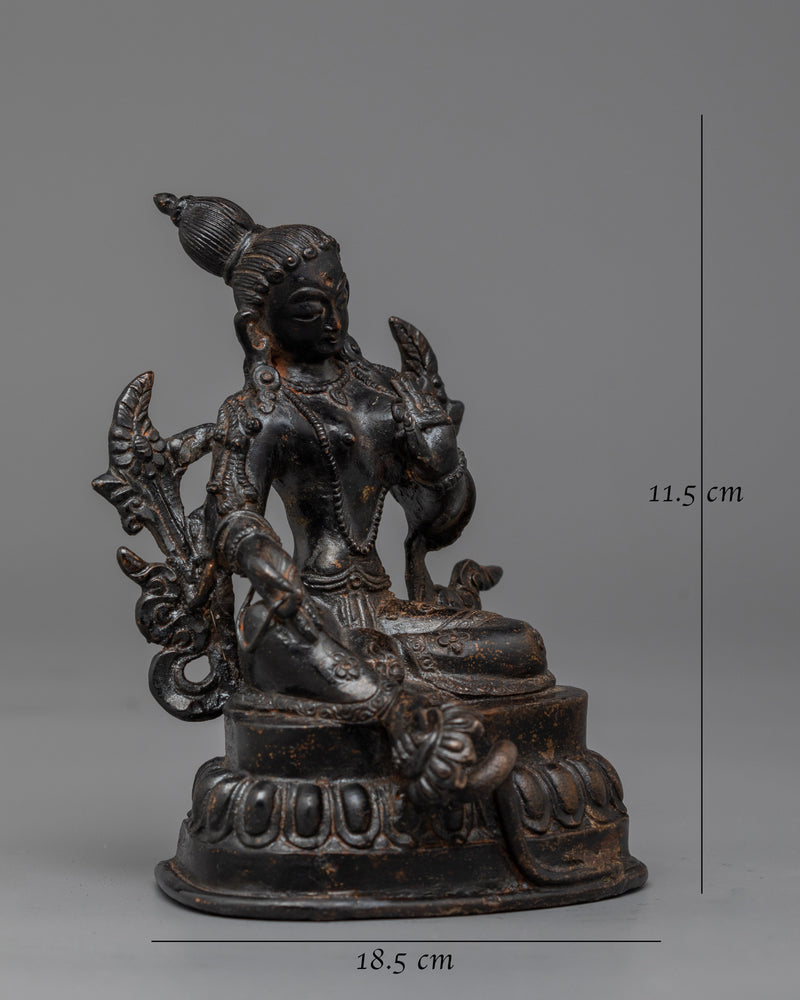 Green Tara Antique Figurine | Radiant Guardian of Liberation