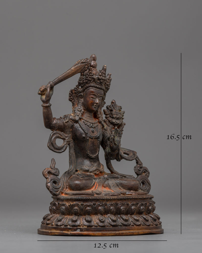 Manjushri Antique Figurine | Enlightened Wisdom Embodied