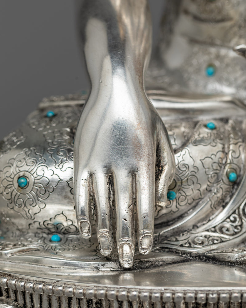 Silver Figurine Shakyamuni Buddha | Serenity Embodied