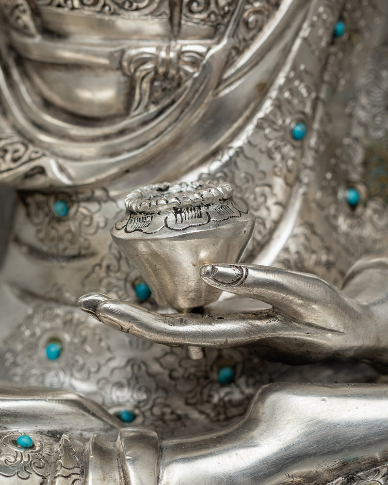 Silver Figurine Shakyamuni Buddha | Serenity Embodied