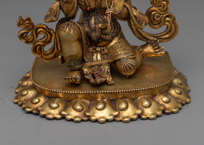 Dynamic Bodhisattva Vajrapani Sculpture | Gold Gilded Mastery From Nepal