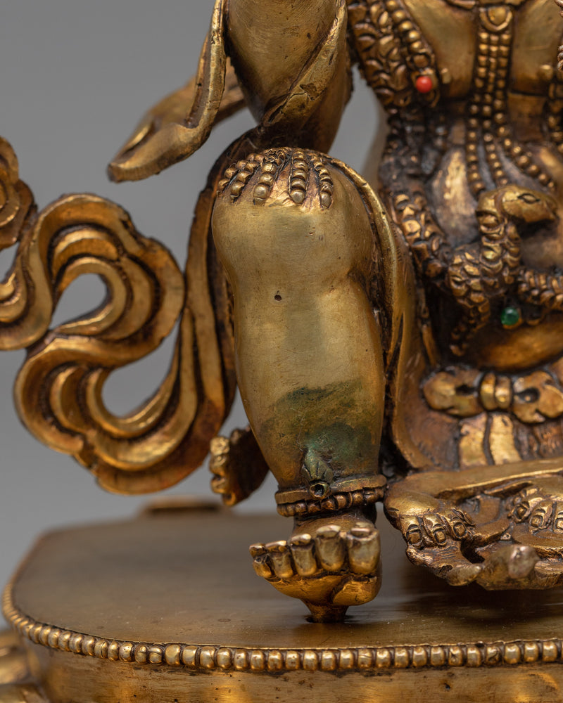 Dynamic Bodhisattva Vajrapani Sculpture | Gold Gilded Mastery From Nepal