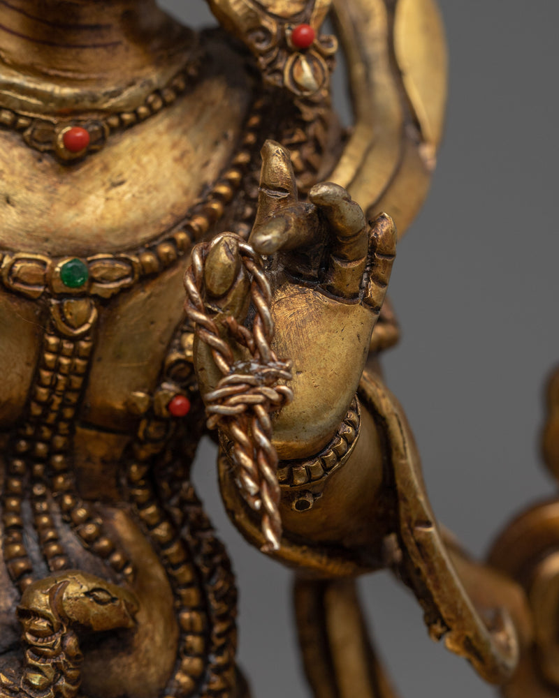 Dynamic Bodhisattva Vajrapani Sculpture | Gold Gilded Mastery From Nepal