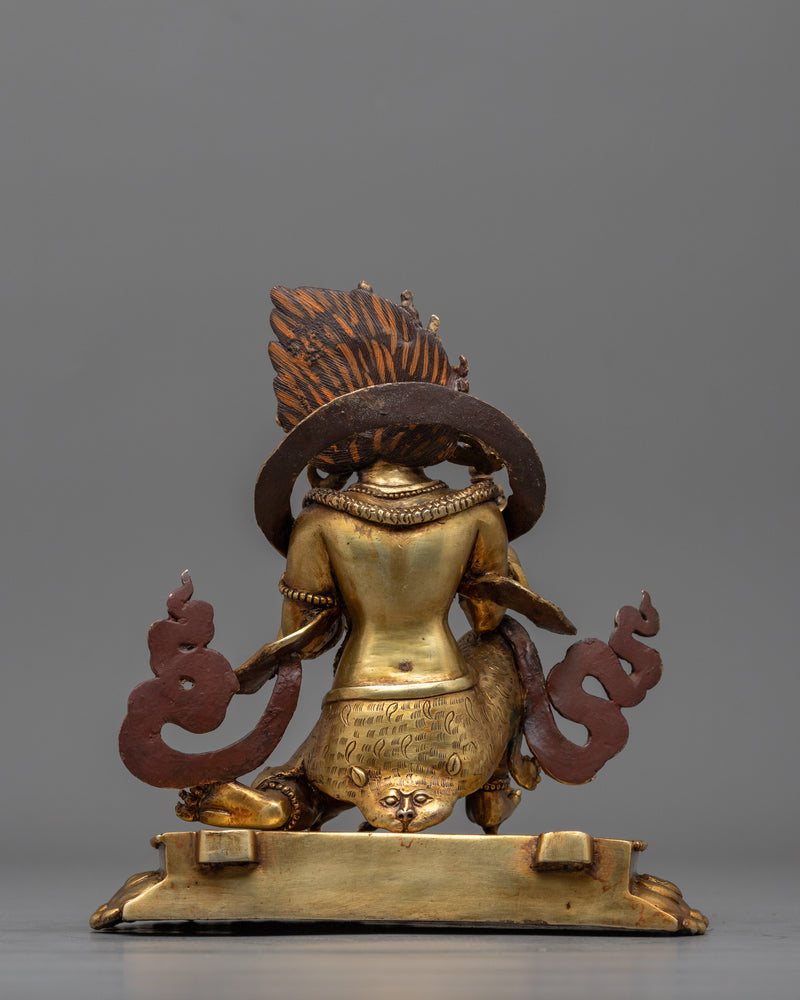 Dynamic Bodhisattva Vajrapani Sculpture | Gold Gilded Mastery From Nepal