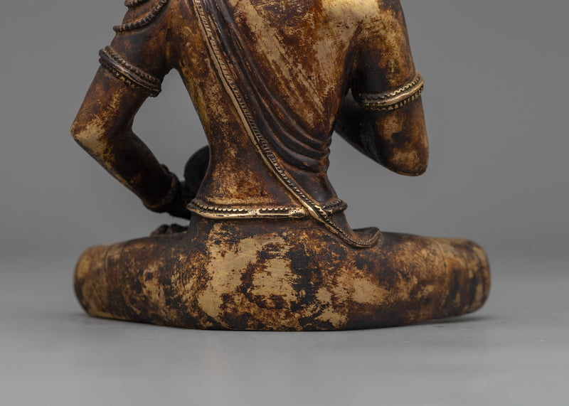 Sacred Primordial Buddha Vajrasattva Statue | Antique Finish Sculpture from Nepal