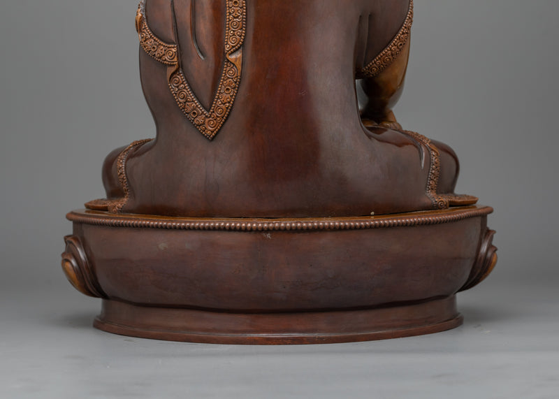 Sublime Shakyamuni Buddha Oxidized Altar Sculpture | Hand-crafted Nepalese Artwork