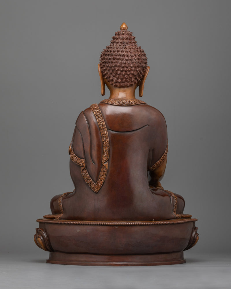 Sublime Shakyamuni Buddha Oxidized Altar Sculpture | Hand-crafted Nepalese Artwork