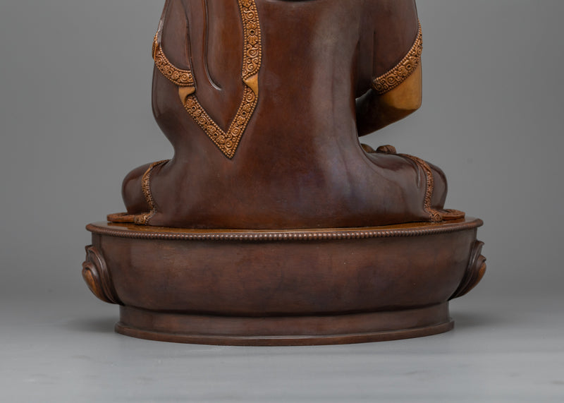 Amitabha Buddha of Pure Land Sculpture | Oxidized Copper Majesty