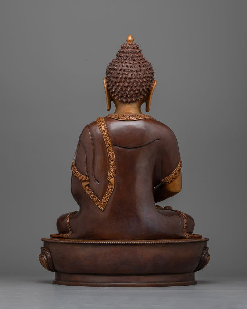 Amitabha Buddha of Pure Land Sculpture | Oxidized Copper Majesty