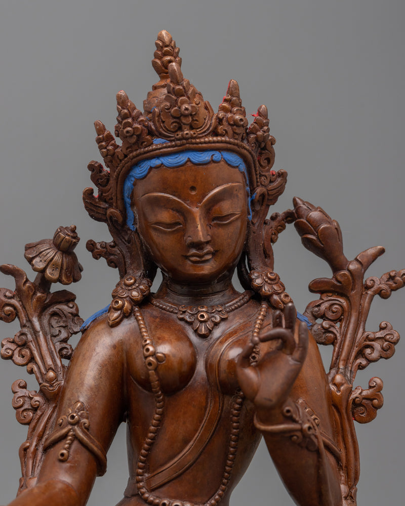 green-tara-oxidized-sculpture-for altar