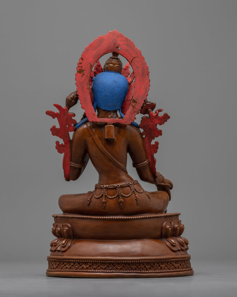 Green Tara Oxidized Copper Altar Sculpture | A Beacon of Liberation