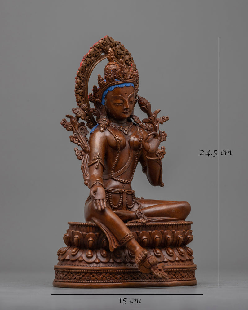 green-tara-oxidized-sculpture-for altar