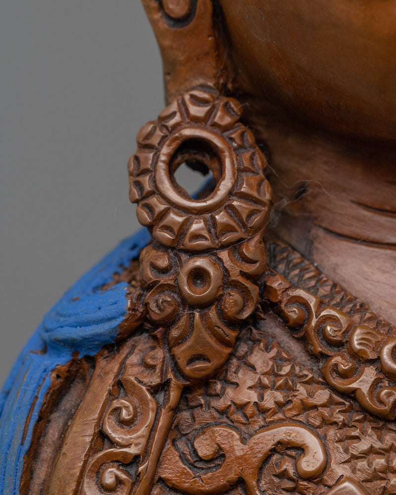 Padma Sambhava Statue | Tibetan Sage in Oxidized Copper