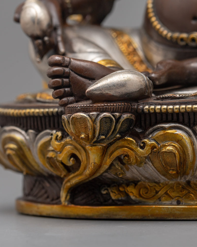 Dzamba La Wealth Deity Statue | 24K Gold Gilded Brilliance