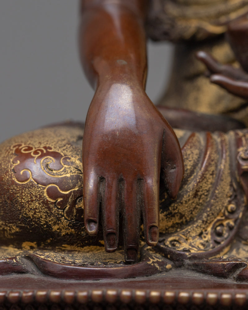 Beautiful Shakyamuni Buddha Sculpture | Nepalese Oxidized Statue