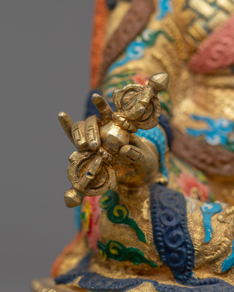 Guru Rinpoche Lotus Born Statuette | 24K Gold Gilded Artistry Splendor