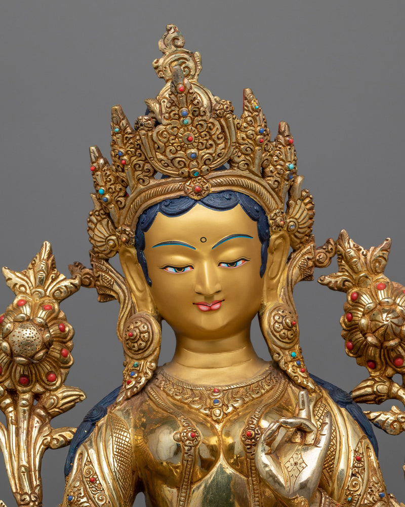 green-tara-gilded-sculpture-for altar 