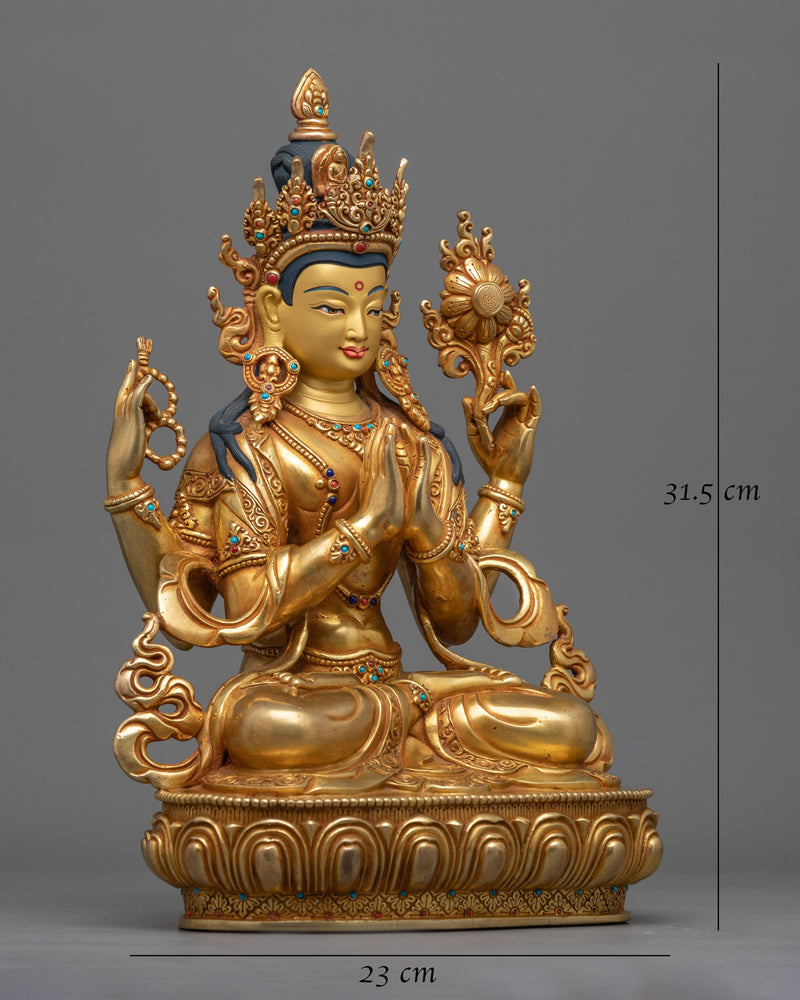 Kind Deity Chenrezig Statue | Embodiment of Compassion