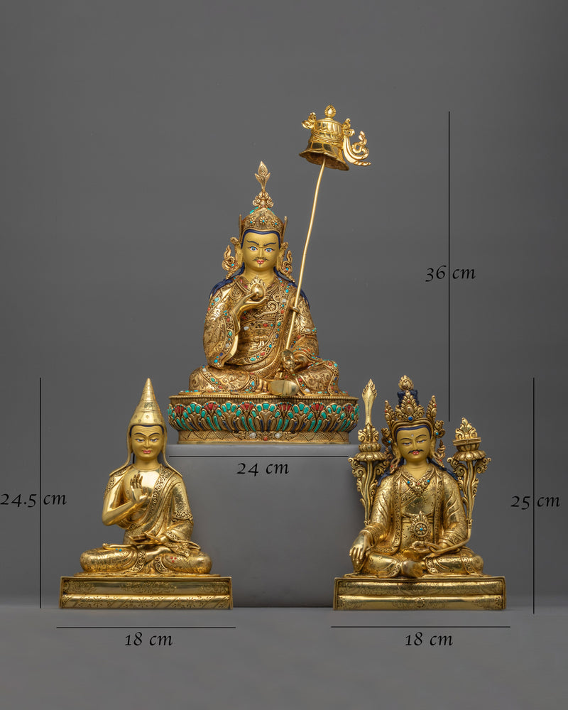 Three Guru Set Statue | Exemplars of Spiritual Mastery and Compassion