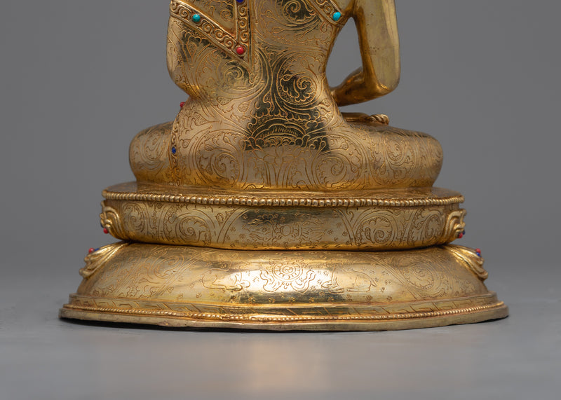 Pure Land Buddha Amida Statue | Radiant 24K Gold Gilded Elegance