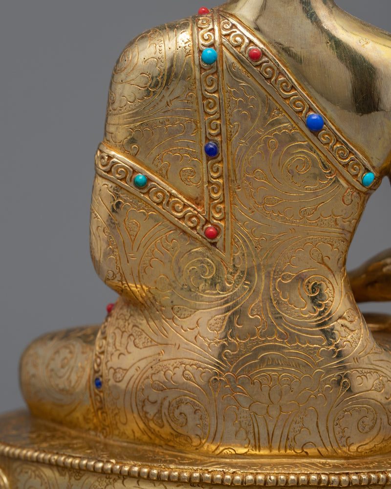 Pure Land Buddha Amida Statue | Radiant 24K Gold Gilded Elegance