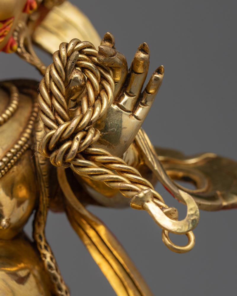 Vajrapani Dharmapala Statue | Protector in 24K Gold Gilded Splendor