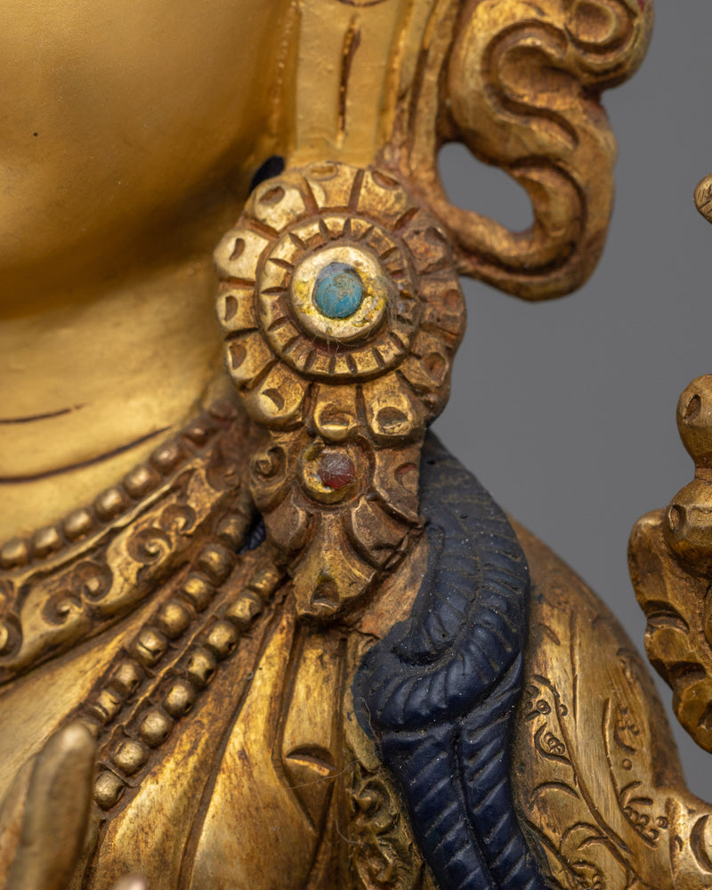 Arya Green Tara Statue | 24K Gold Gilded Embodiment of Compassion