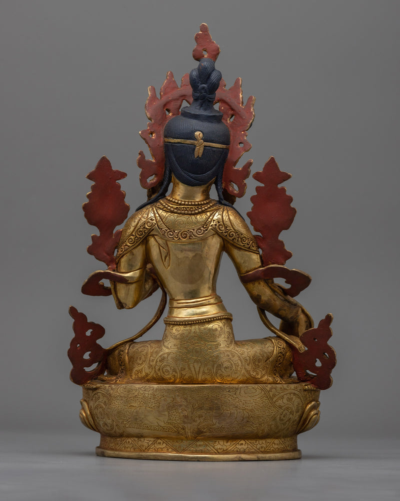 Arya Green Tara Statue | 24K Gold Gilded Embodiment of Compassion