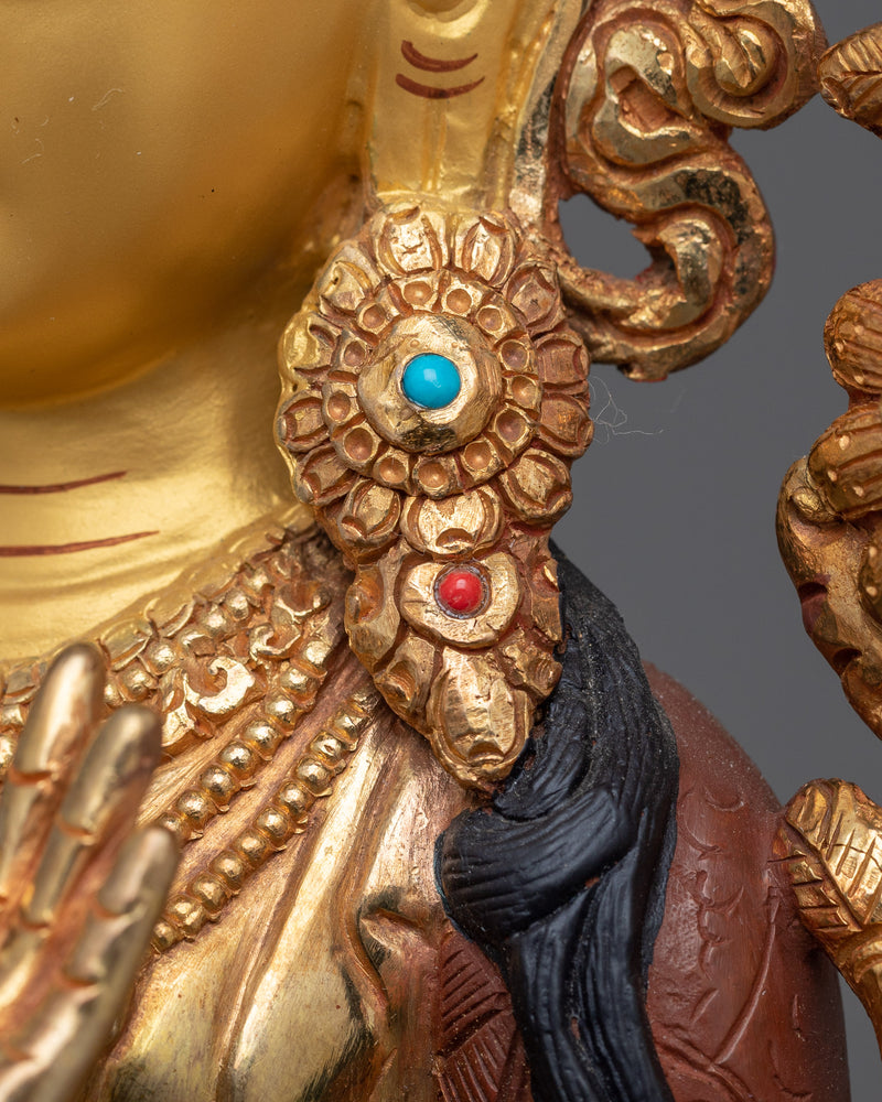 Ma-Arya White Tara Statue | Serenity in Oxidized Copper and Gold