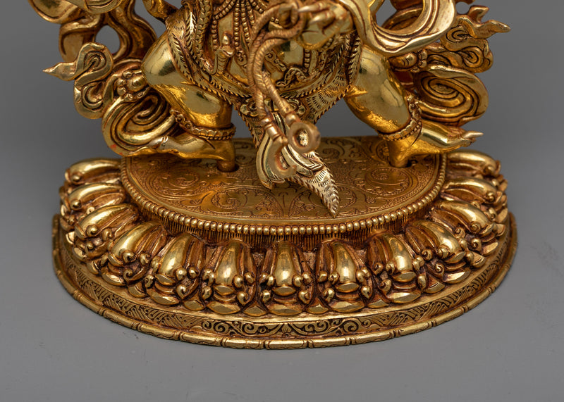 Shakyamuni's Protector Vajrapani Statue | Triple-Layered Gold Mastery