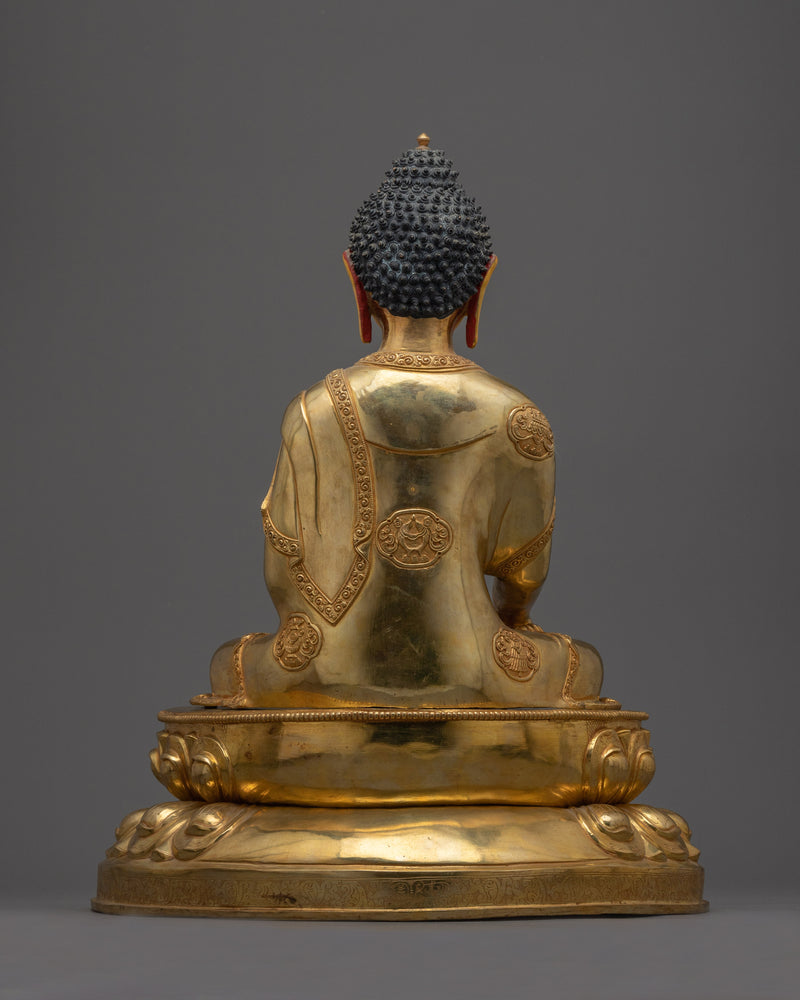 Buddha Shakyamuni Nepalese Sculpture | Majestic 24K Gold Gilded Presence