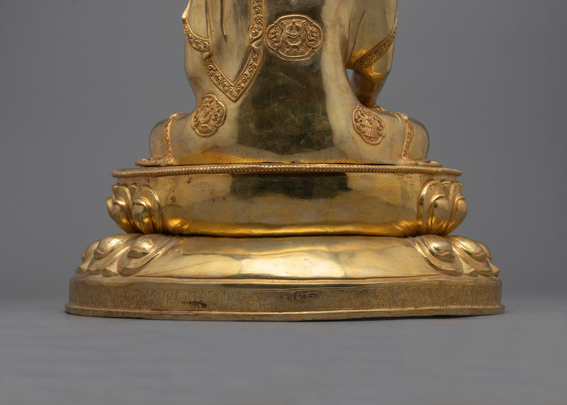 Buddha Shakyamuni Nepalese Sculpture | Majestic 24K Gold Gilded Presence