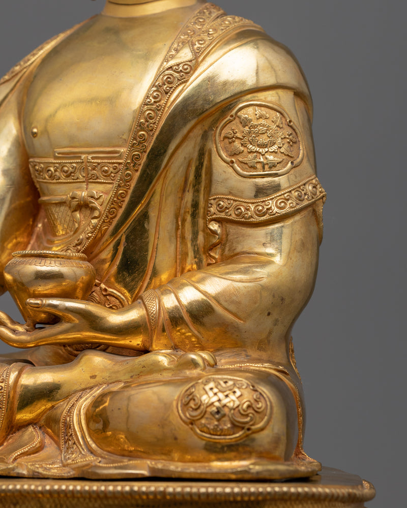 Buddha Shakyamuni Nepalese Sculpture | Majestic 24K Gold Gilded Presence